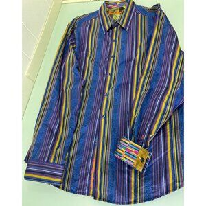 Robert Graham Shirt Mens XL Flip Cuff Multi Color Long Sleeve Button Up